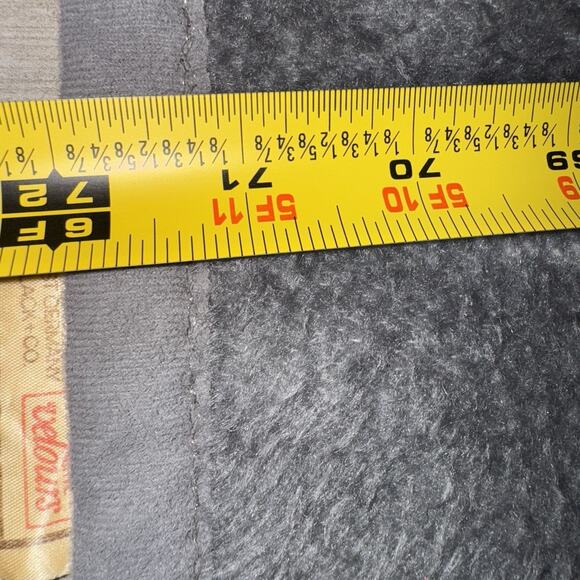 Vintage Biederlack Blanket 72x88 Gray‎ Plaid Velour Acrylic Made in West Germany - Picture 5 of 7